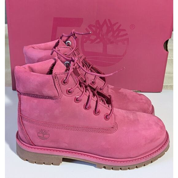 NEW Timberland 50th ANNIVERSARY EDITION Girls Size 3 Dark Pink Boots - Picture 6 of 10